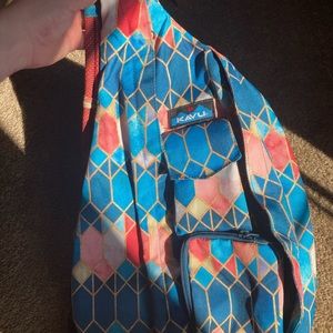 HTF Kavu Stained Glass Rope Sling Bag & Matching Mondo Spender Wallet EUC